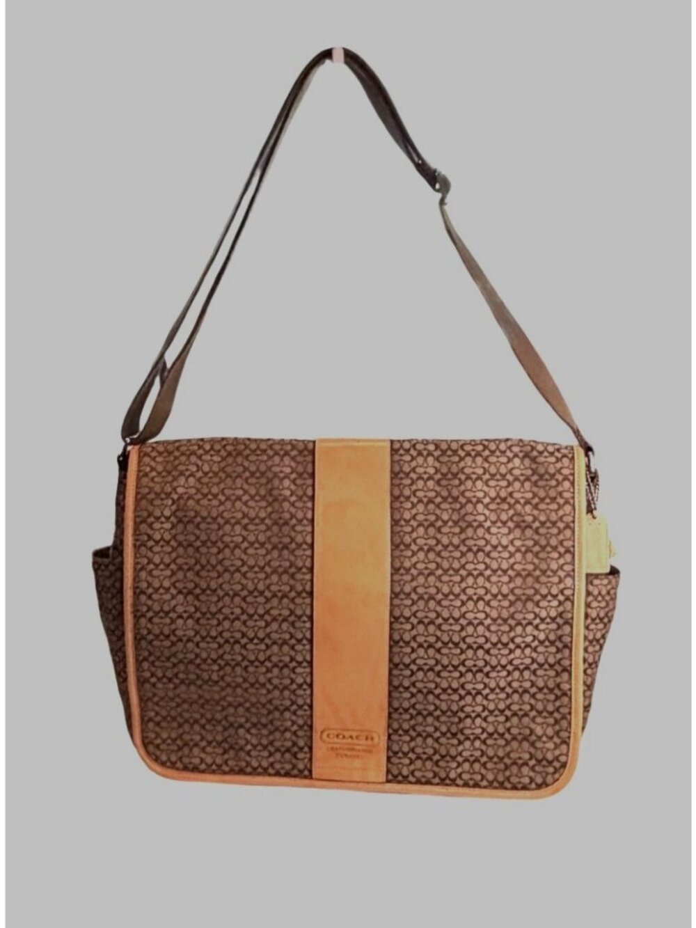 Coach Signature Hudson Commuter Messenger Bag F77004 Laptop Travel Case